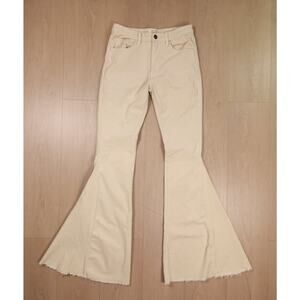 Bella Mae Cream Corduroy Extreme Flare Pants Raw Hem – Size M
